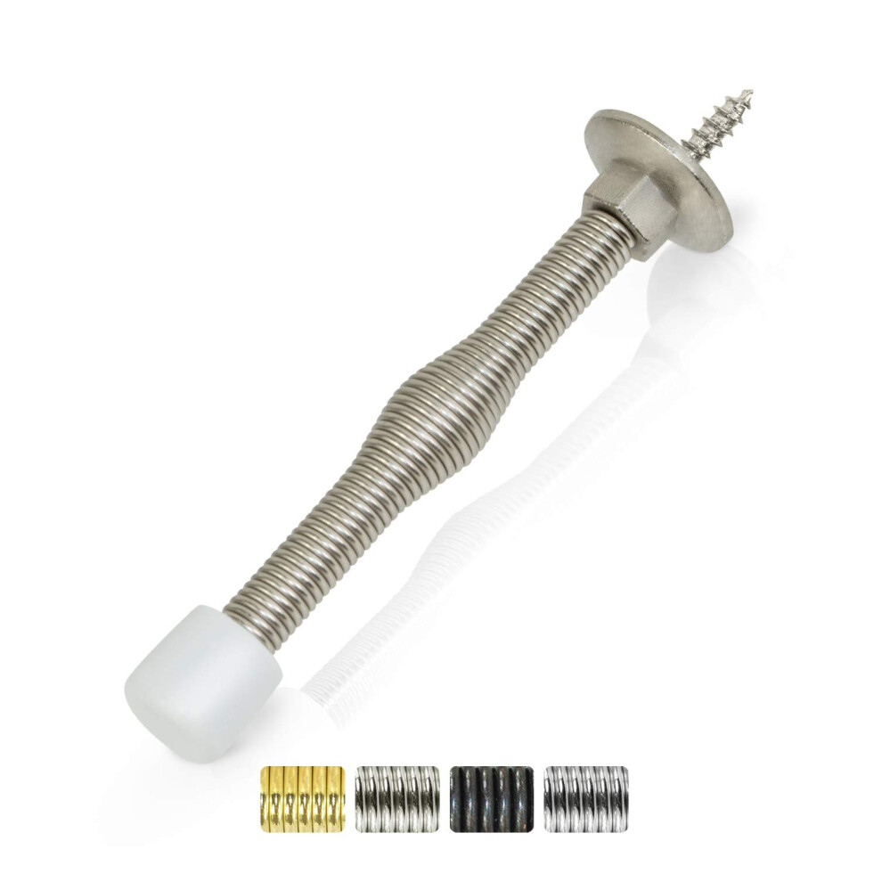 Fermaporta Jack N Drill (Confezione Da 20) - 3 Fermaporta A Molla Leggeri Con Molla Flessibile E Punta Antitraccia, Da Avvitare, Con Finiture Ada-image