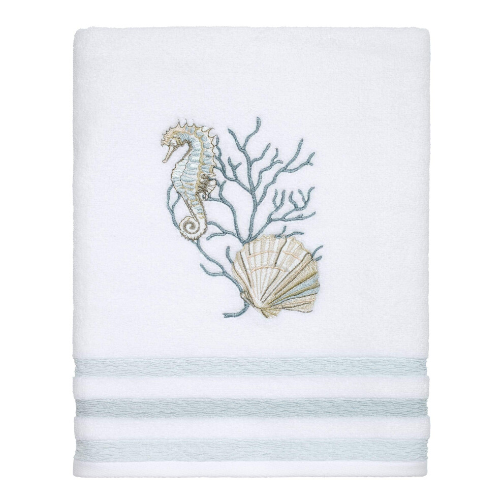 Avanti Linens - Serviette de bain en coton doux et absorbant (collection Coastal Terrazo)