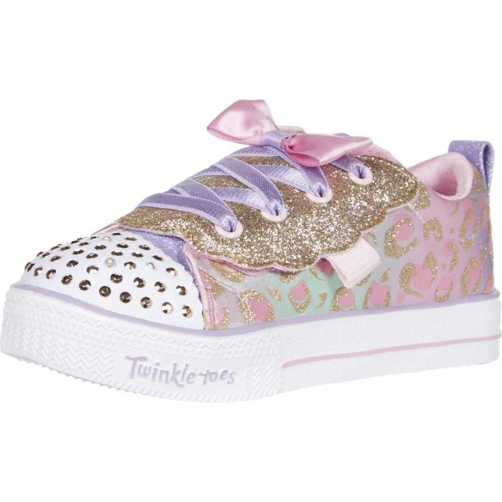 Skechers Girls Shuffles-Sparkle Lite Sneaker  Light Pink/Multi 10 Toddler
