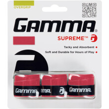GAMMA Sports Supreme Overgrip voor Tennis Pickleball Squash Badminton- en Racquetball-rackets, 3-pack, rood
