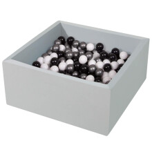 TRENDBOX Ballenbak Kinderen Ballenbak Memory Foam Ballenbak Vierkante Ballenbakken voor Peuters Baby's Ballenbak Ballen NIET Inbegrepen - Grijs