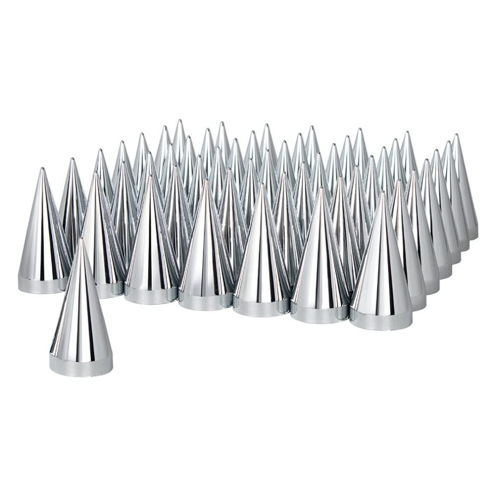 United Pacific 10780Cb - Wheel Lug Nut Cover Set - 33Mm X 4.25"""" Chrome Plastic X Spike Nut Cover - Thread-On (60 Pack) 710270059850