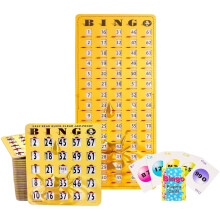 Mr Chips sylt-bevis Bingo-kort med glidande Windows 25 teranvndbara bingo-slutarkort 75 Bingo Calling Cards 1 Bingo Master Board in Gold Rush S