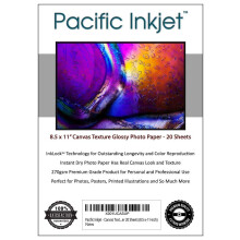 Pacific Inkjet Canvas Strukturiertes Fotopapier fr Tintenstrahldrucker 20 Blatt (8,5 x 11 Zoll)  glnzendes Inkjet-Fotoleinwand-Druckpapier