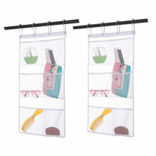 Bsagve 2 Pack Mesh -riippuva Caddy-jrjestj 6 taskulla Suihkuverhotangon vuorauksen ripustusjrjestj Silytystaskut Kylpyhuoneen ripustin Jrjest