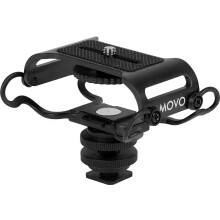 Movo SMM5-B Universal Microphone and Portable Recorder Shock Mount - Fits the Zoom H1n  H2n  H4n  H5  H6  Tascam DR-40x  DR-05x  DR-07x and others wit
