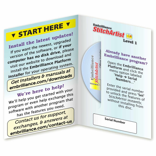 Embrilliance StitchArtist Level 1  Digitizing Embroidery Software for Mac & PC 1