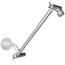 Coeur conoit un bras d'extension de douche extra longue de 16 pouces. Laiton solide. Hauteur / angle reglable avec un equipement de verrouillage