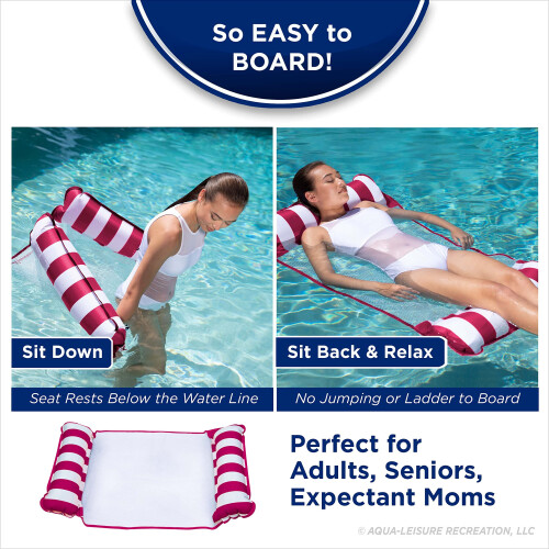 Aqua Original 4-in-1 Monterey Hammock Float - Multi-Purpose Inflatable Pool Float for Adults 2