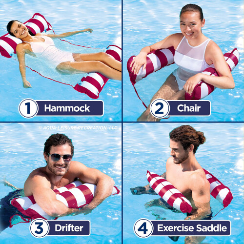 Aqua Original 4-in-1 Monterey Hammock Float - Multi-Purpose Inflatable Pool Float for Adults 1