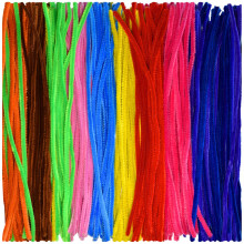 Limpadores de cachimbo de vrias cores, 100 peas de hastes de chenille para decoraes de arte DIY, artesanato criativo (6 mm x 12 polegadas)