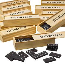 Kicko Mini Wooden Dominoes Set - 12 Pack - Miniature Classic Board Games - Small Blocks  Educational Toys  Game Tiles  Leisure Time  for Teens and Adu