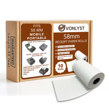 Vonlyst Receipt Paper Roll for 58mm Mobile Portable Thermal Printer (Pack 10 rolls)