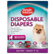 Simple Solution True Fit Einweg-Hundewindeln f r H ndinnen | Super saugf hig mit N sseindikator | XS/Toy | 30 St ck