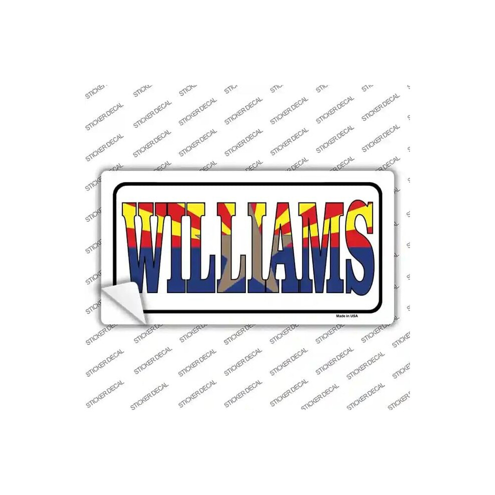 Smart Blonde Lp-1493S-S Williams Arizona Flag Novelty Sticker Decal - Small White 792636319952