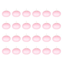 Mega Candles 24 pcs Unscented Pink Floating Disc Candle  Hand Poured Paraffin Wax Candles 1.5 Inch Diameter  Home D?cor  Wedding Receptions  Baby Show