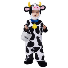Spooktacular Creations Unisex Baby Cow Costume Jumpsuit Outfit with Milking Bucket for Infant Child Boys and Girls Halloween Costume Cosplay  Trick or