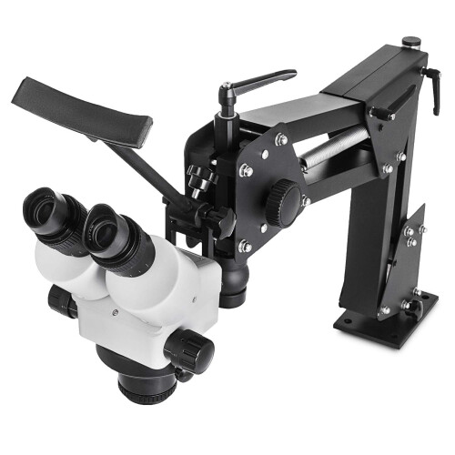 VEVOR VEVOR Micro Inlaid Mirror Multi-Directional Microscope with Spring Bracket 7X-45X Multi-Directional Micro-Setting Microscope Microscope Gem Diamond Se