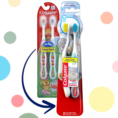 Colgate Colgate My First Βούρτσα Δοντιών για Μωρά και Νήπια, Πολύ Μαλακή, 6 Τεμάχια 1