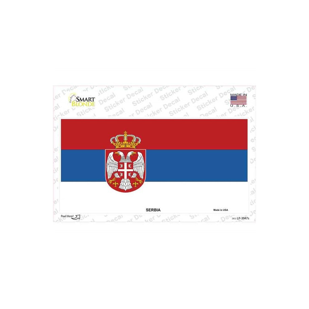 Smart Blonde Lp-3947S-M Serbia Eagle Flag Novelty Sticker Decal - Medium 792636321344