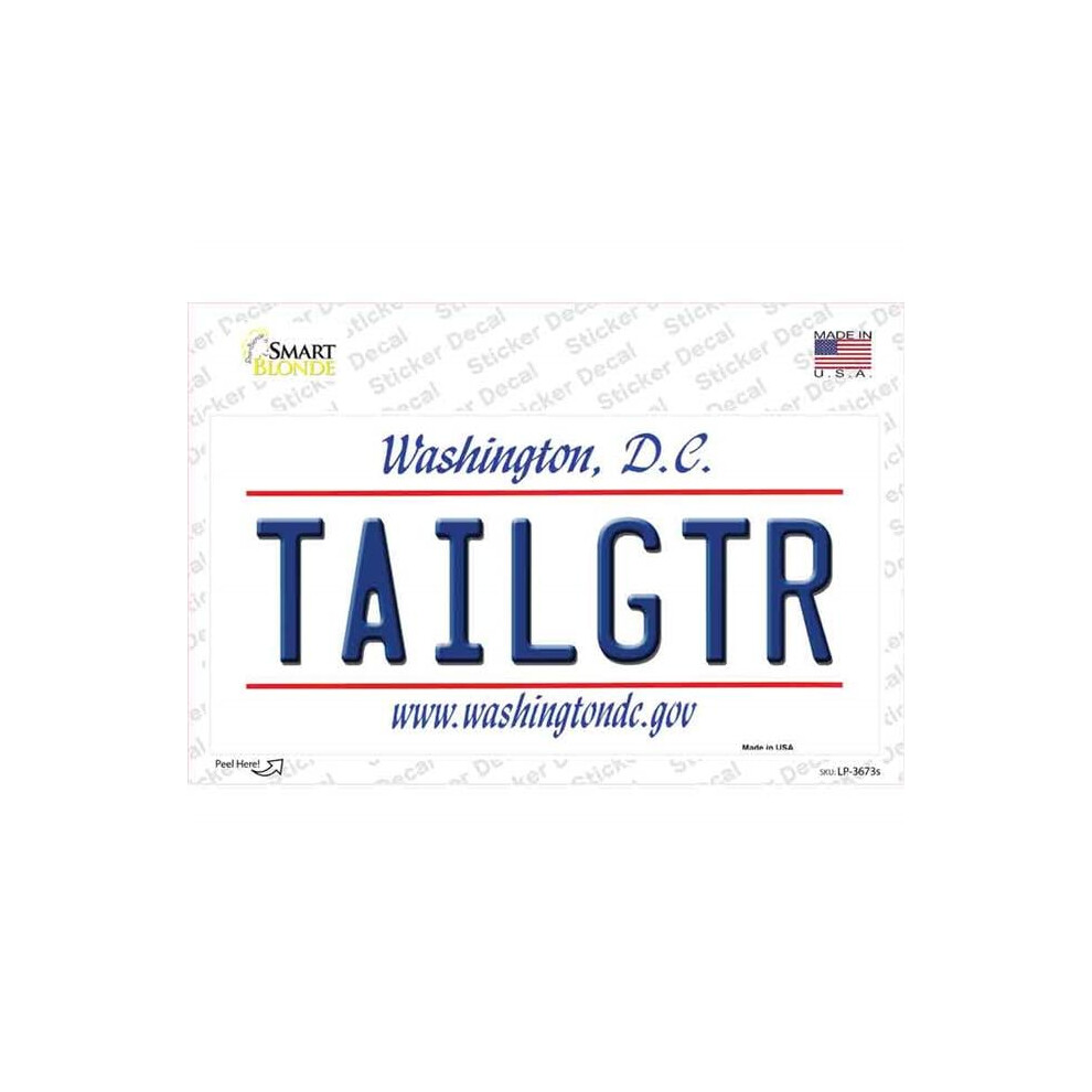 Smart Blonde Lp-3673S-M Tailgtr Washington Dc Novelty Sticker Decal - Medium 792636321573