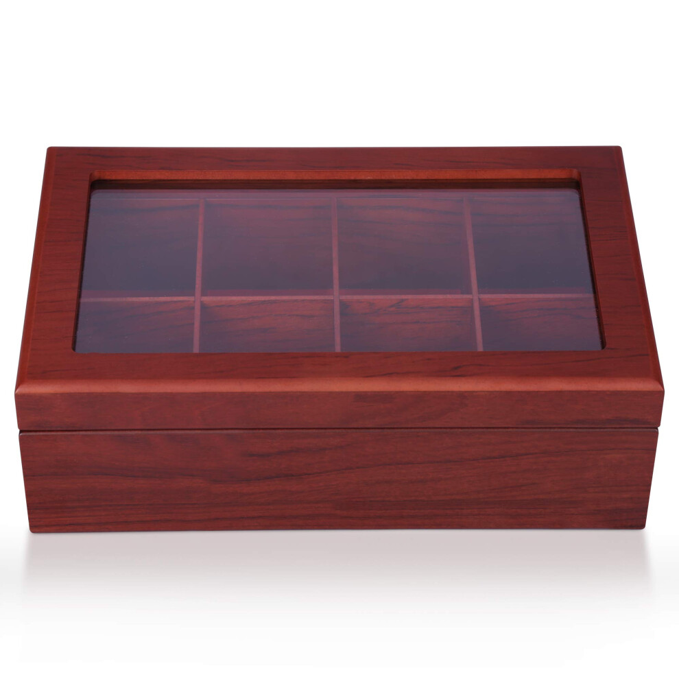 APACE Living Tea Box - Chchante de rangement de th en bois de luxe de la collection de premier plan - 8 sacs  th rglables Conteneur d'organi