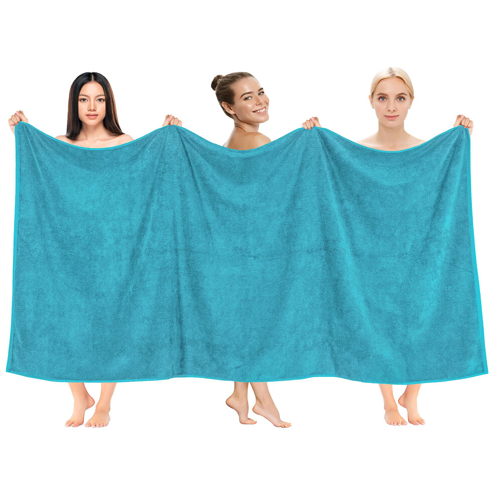 Drap de bain surdimensionn    Cotton Paradise 100 % coton 40 x 80 cm, serviette de bain turque extra large pour salle de bain, drap de bain bleu aq