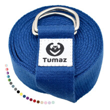 Tumaz Yoga Strap/Stretch Bands [15+ Colors  6/8/10 Feet Options] with Extra Safe Adjustable D-Ring Buckle  Durable and Comfy Delicate Texture - Best f