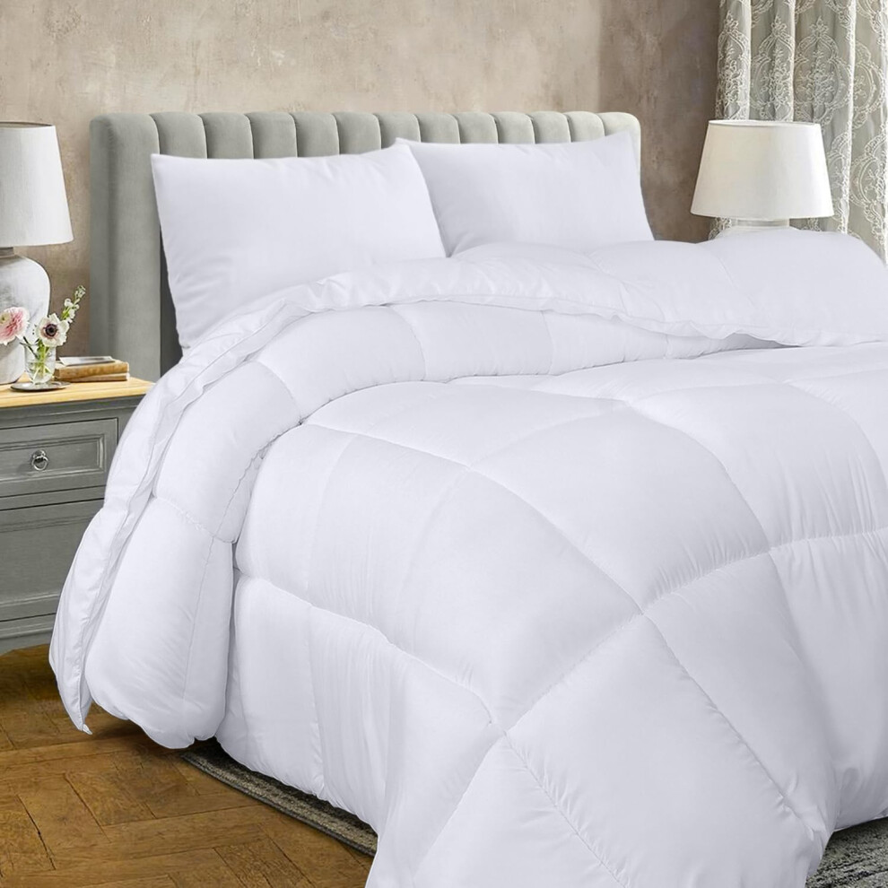 Housse de couette Utopia Bedding - Couette matelass   e avec pattes d'angle - Couette alternative cousue en bo   te - Queen (paquet blanc de 4)