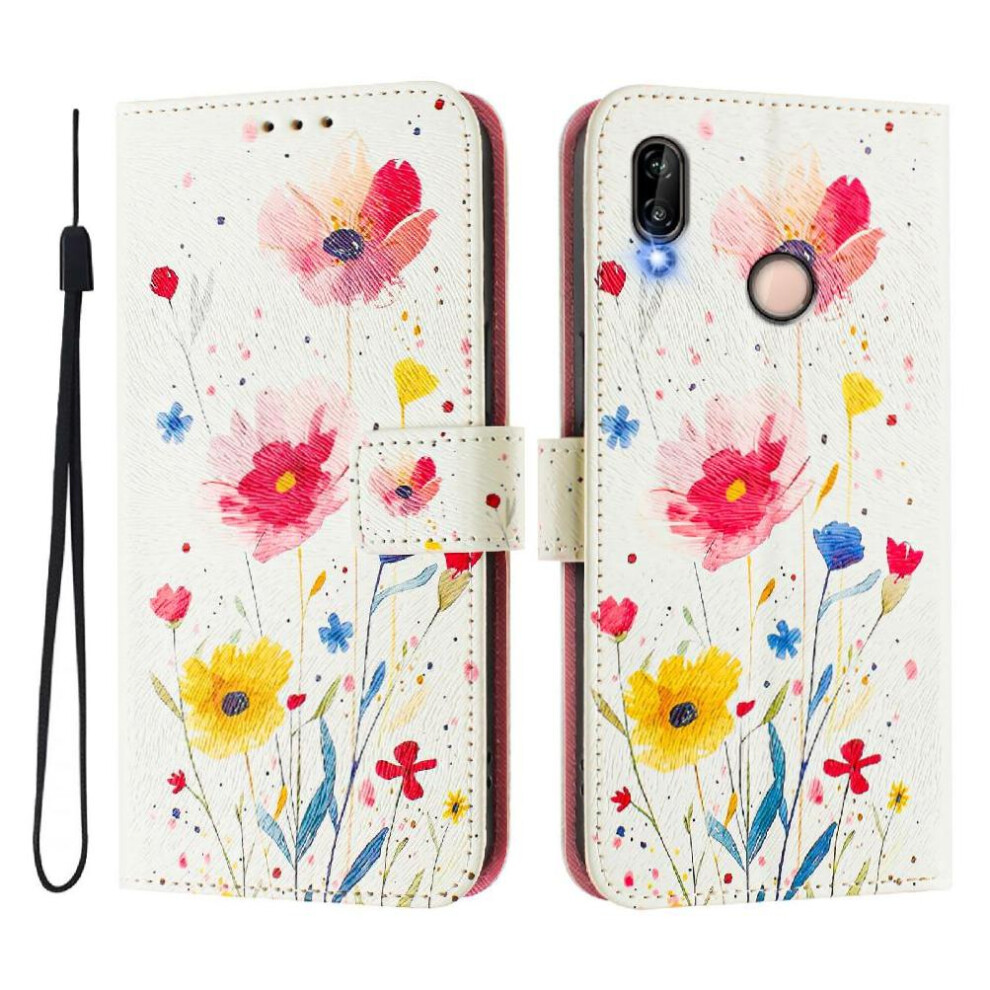 (C5 ) Compatible With Huawei P20 Lite Case With Credit Slot Pu Leather Pattern Flip Cover Wallet 764490331401