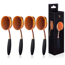 Velk okr hle zubn kefky s kont rami na podkladov make-up v ru ovo-zlatej farbe, ov lne tetce na make-up, 4 ks