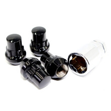 Satz mit 4 12 x 1,25 Veritek Gloss Black Acorn Bulge Tuner 1,40 Zoll Radschlssern fr Aftermarket-Rder
