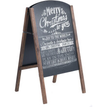 GOFLAME A-Rahmen-Kreidetafel, 45,7 x 80,9 cm, stehende Gehwegstaffelei, doppelseitige faltbare Kreidetafel aus Holz, Sandwich-Schild f   r B   ro, Ca