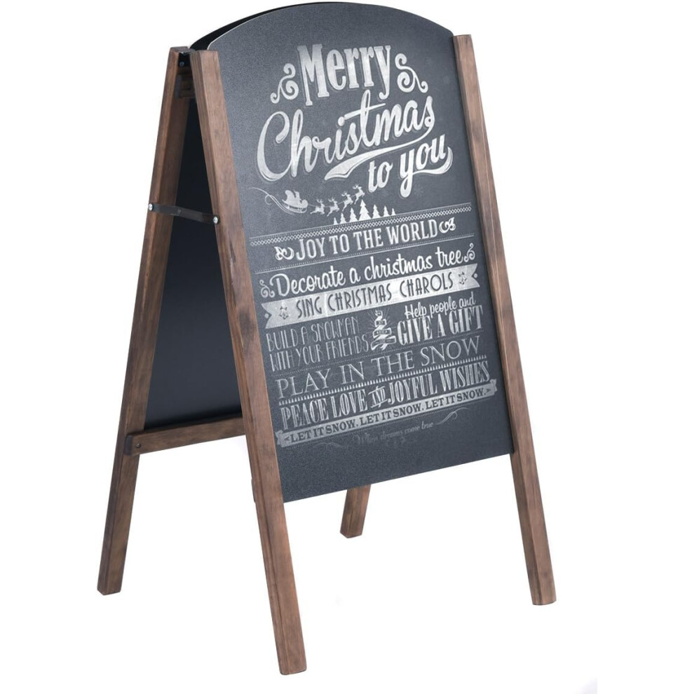 Tableau noir GOFLAME en forme de A 45,7 x 80 cm, chevalet de trottoir sur pied, double face, pliable, en bois, pour bureau, caf   , enseignement