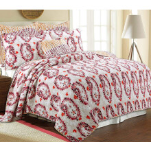 Cozy Line Home Fashions 100 % puuvillainen, kδδnnettδvδ peittovuodesetti pδivδpeitto (Red Paisley Queen - 3 kpl)