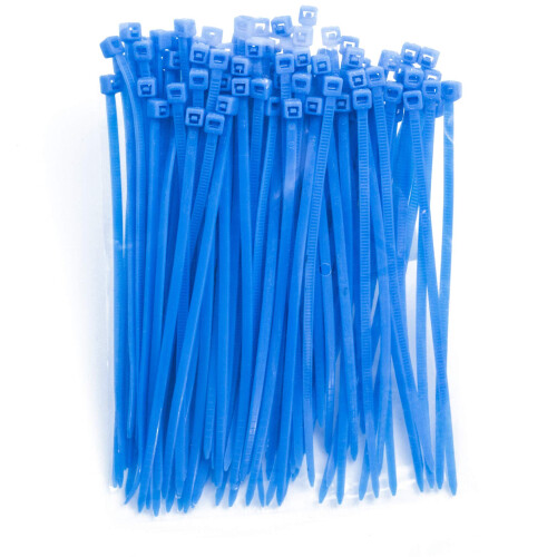 4 tommer lynl?se (bindel?ngde 2,8"""") 300 stk nylon kabelbindere BL? 2
