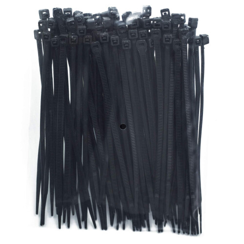 4 tommer lynl?s (bindel?ngde 2,8"""") 300 stk nylon kabelbindere SORT 2