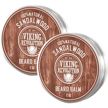 Viking Revolution Baardbalsem met Sandelhoutgeur en Argan- & Jojoba-olie - Stylt, Versterkt & Verzacht Baarden