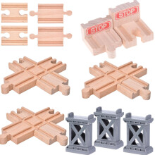 Ioffersuper 12 st tr Tgspr Set Male-Male Female-Female Bump Track Bridge Pier Track (Random Color) Cross Track and Stop Track Compatible with