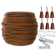 Y-aksen rulle p? 60 yards 2,0 mm lysebrun (bronze) flettet nylon l?fteskygge med 6 pakke brune tr?snobs + bl?d tape