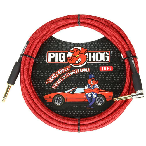 Pig Hog ""Candy Apple Red Instrumentkabel 10'. Rechte hoek