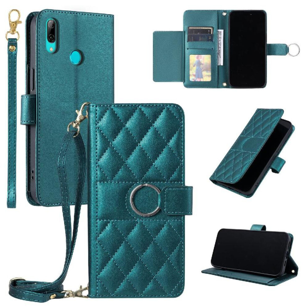 (Green) Flip Case For Huawei P20 Lite Magnetic Pu Leather Long Strap Wallet Card Slots Holder Kickstand Green 764490332439