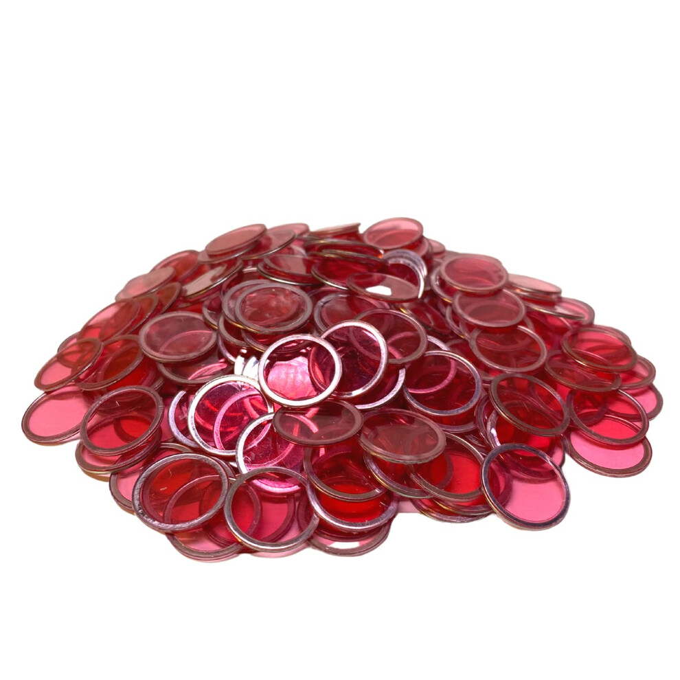 Mr Chips Magnetyczne Zetony Bingo Z Metalowa Krawedzia 3/4 Cala - 100 Ulepszonych Sztuk Przezroczystych Zetonw Bingo - Dostepne W 7 Kolorach W T-image