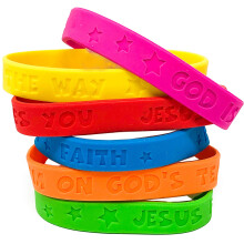 Podzly Confezione da 100 braccialetti cristiani - Braccialetti motivazionali in silicone con detti religiosi, gioielli ispirati alla Bibbia, rega