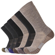 EnerWear 4er-Pack Damen-Merinowolle-Outdoor-Wander-Trail-Crew-Socken (Schuhgröße 4–16, Lila/Blau/Grau/Kaffee)