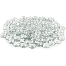 Galashield Glass Flat Clear Marbles Glass Pebbles Gems for Vase Fillers Stones Rocks (5 lbs Bag / 500-600 Stones)