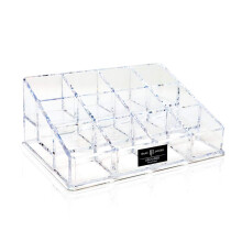 Isaac Jacobs Clear Acrylic 12 Compartment Nail Polish Holder Organizer for Makeup Essential Oils Storage Solution Rack Display (3 Rows (x4))