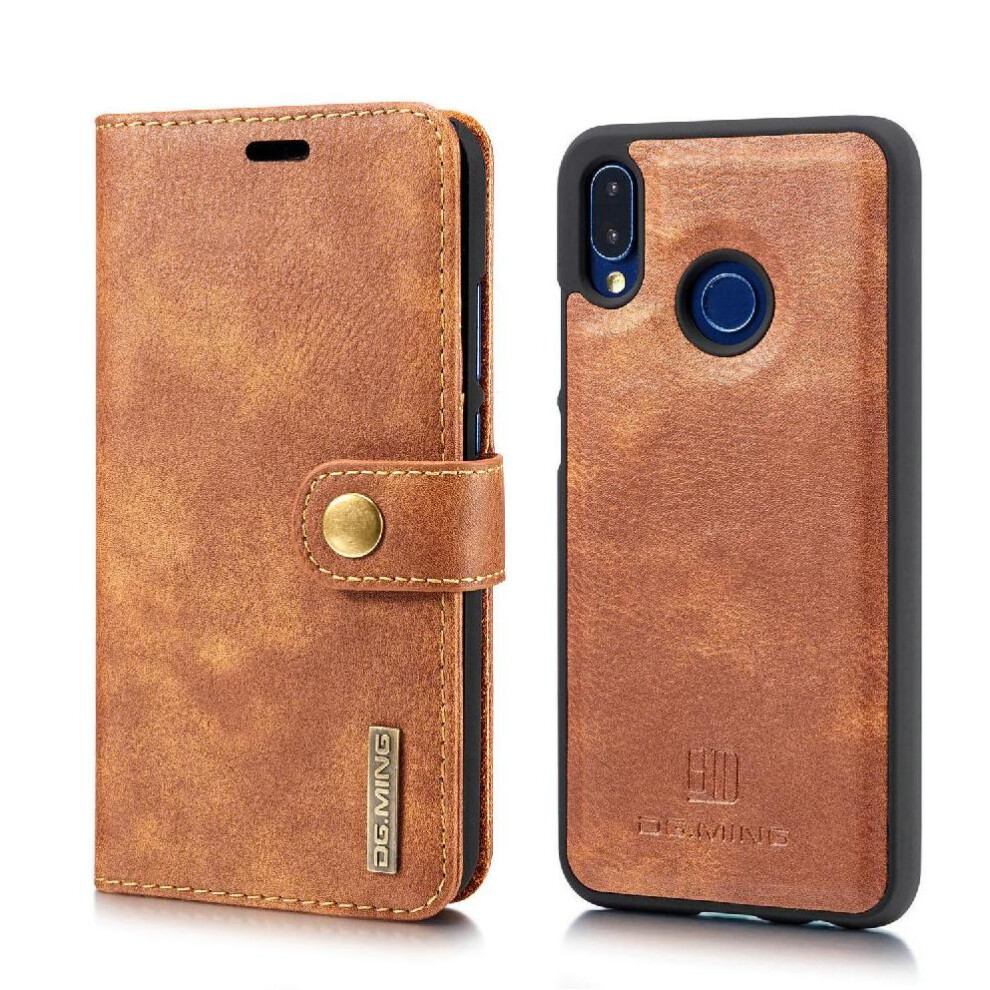(Brown) Wallet Case For Huawei P20 Lite Flip Kickstand Protective Pu Leather Card Slots Magnetic Brown 764490333290