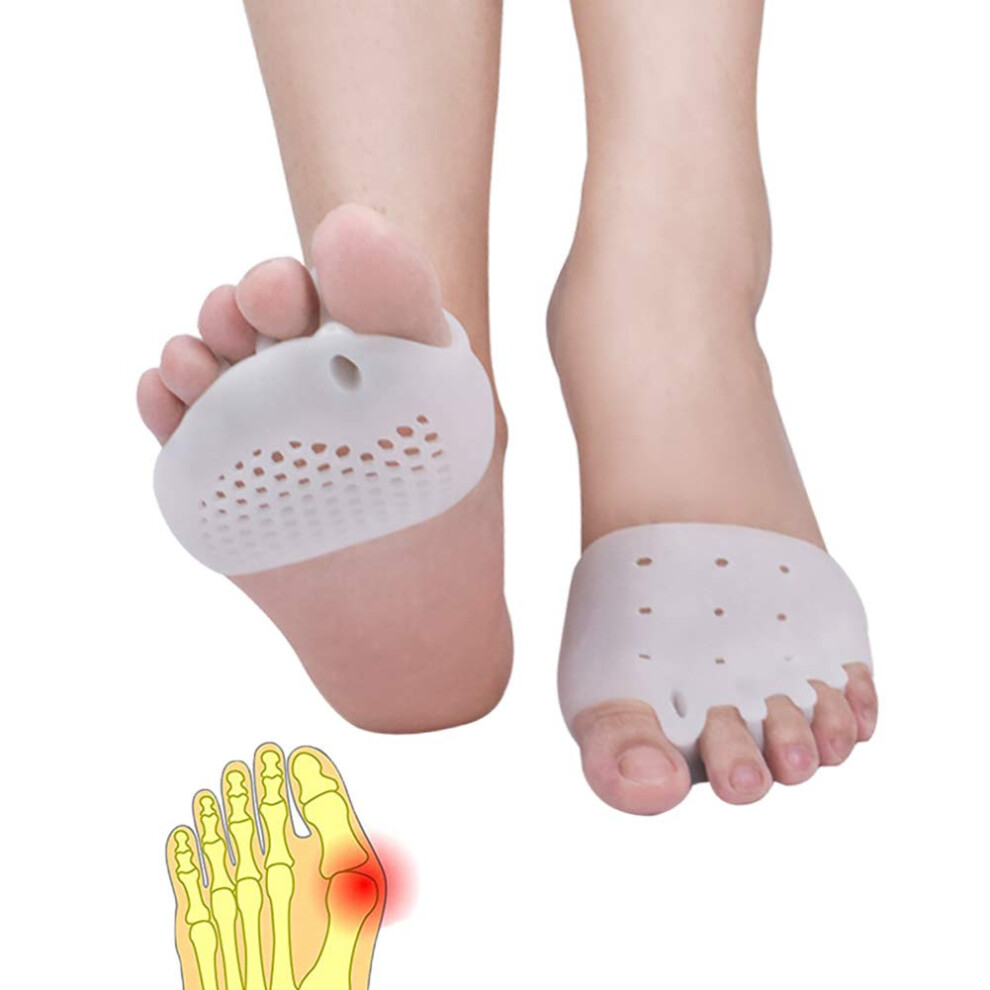 Pnrskter Metatarsal Pads Toe Separator Gel Metatarsal Cushion Toe Separators (4 Pcs) New Material Forefoot Pads Toe Spacers Breathable Soft Gel Best For