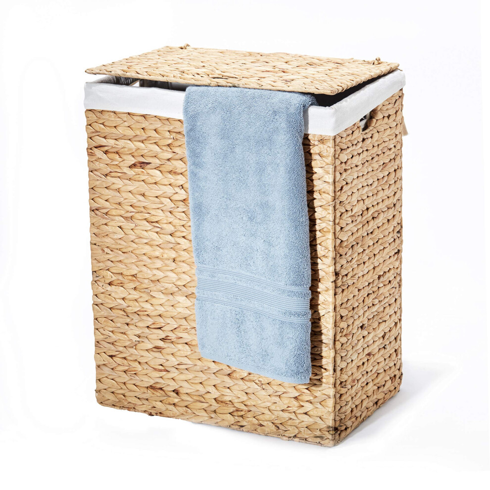 Seville Classics Premium Handwoven Portable Laundry Bin Basket with Carrying Handles Household Storage for Clothes Linens Sheets Toys Water